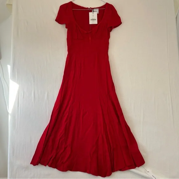 Red reformation Afton dress new with tags size 0 - Picture 2 of 5